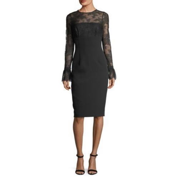 David Meister Dresses & Skirts - David Meister LBD Lace Bell Sleeve Dress